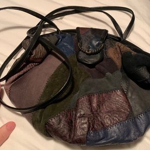Leather patchwork purse
